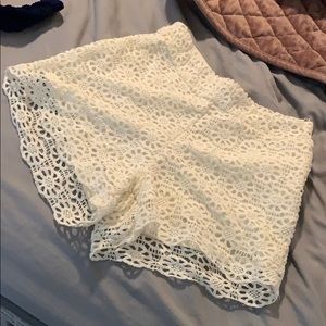 High waisted lace shorts